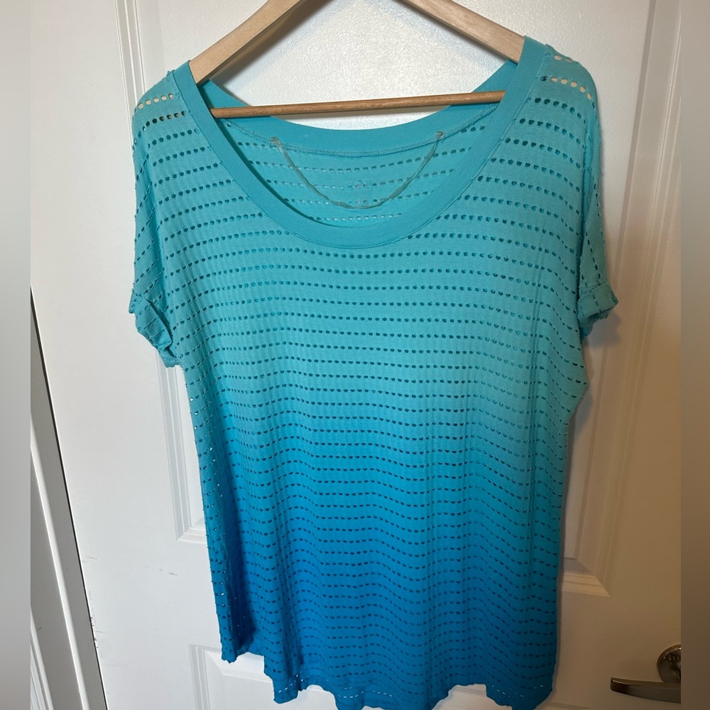 Balance collection XL blue hombre short sleeve mesh top. Super soft. - Picture 4 of 8